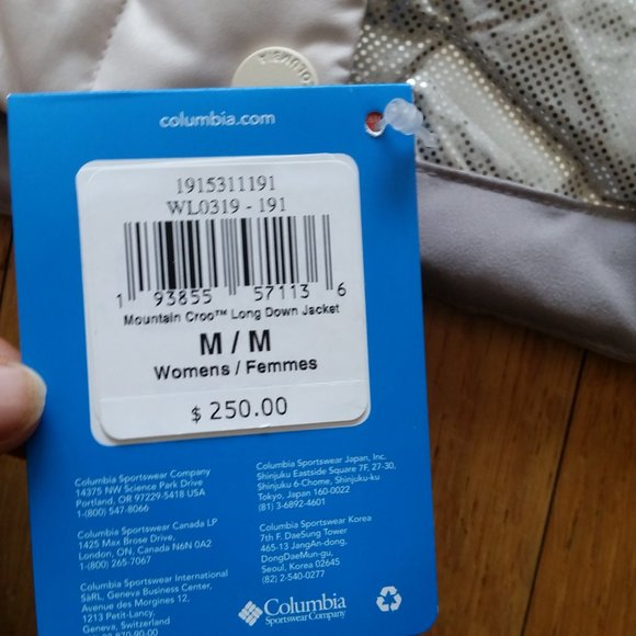 (nwt) Columbia Down Mountain Croo Long Down Jacket - Picture 5 of 9